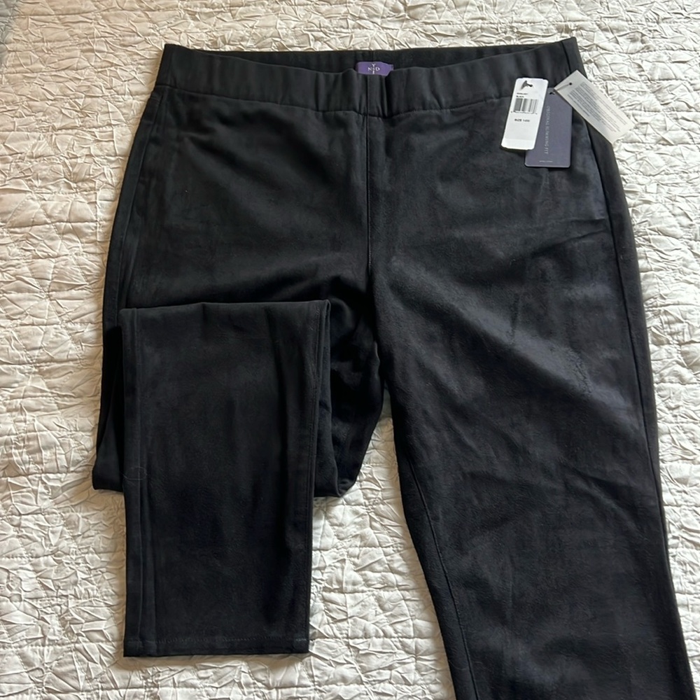 Black faux suede pants